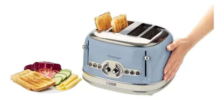 Tostadora Eléctrica Ariete Vintage Celeste 4 Ranuras - Vista 3