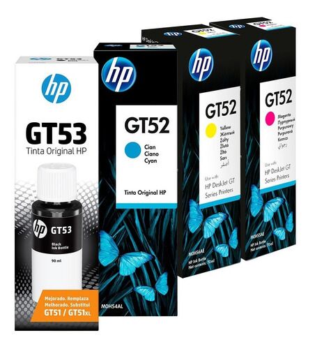 Kit De Botellas De Tinta Hp Gt53 Negro + Gt52 Color Original - Vista principal