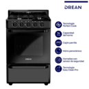COCINA DREAN CD5602AN0 MULTIGAS NEGRA - Miniatura 3
