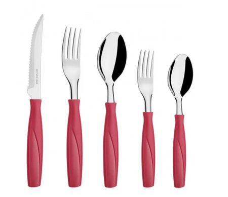 Juego De Cubiertos 30 Piezas -Rojo Brinox 6000758
