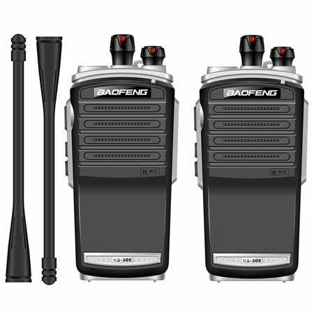 Handy Baofeng KS-305 Profesional Kit x2 5w Hasta 10km + 4 Baterías y 2 Manos Libres