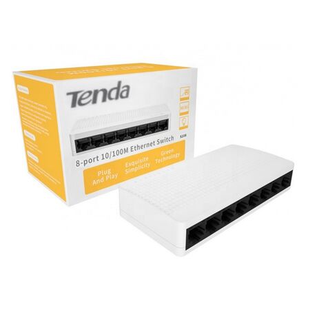Switch 8 Puertos Tenda S108 10/100 Mbps Fast Para Escritorio
