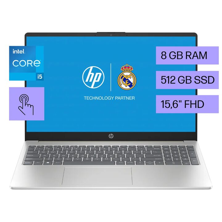 NOTEBOOK HP 15-FD0154LA i5-1334U 8GB 512GB 15.6 TOUCH FHD W11HSL (BM7S4LA#AC8) - Vista 1