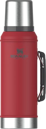 Termo Clasico 950 Ml Con Manija Y Tapon Cebador Rojo Stanley