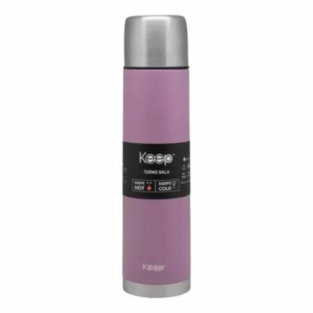 Termo Tipo Bala Rubber Keep 1000ml  Aceero Inox Color Violeta