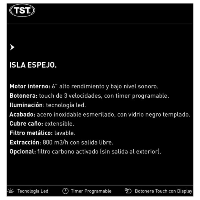 Campana para Isla TST Espejo Negra - 90cm - Vista 5