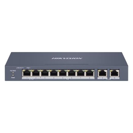 Switch Hikvision DS-3E1310HP-EI PoE inteligente Fast Ethernet