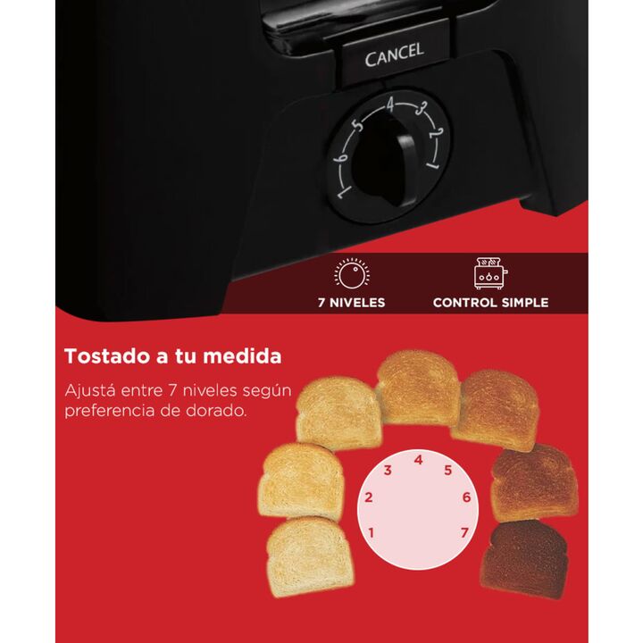 Tostadora Hamilton Beach 22614VAR Acero Inoxidable 2 rodajas 750W 7 niveles - Vista 4