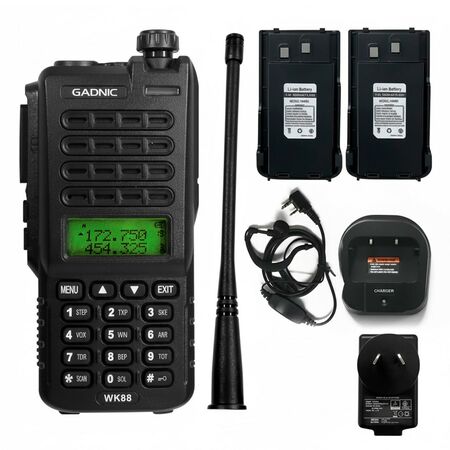 Handy Gadnic WK88 Bi-Banda 10w 128CH Hasta 12km + 2 Baterías y Manos Libres