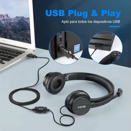 Auriculares EKSA H12E USB + Micrófono Y Cancelación De Ruido