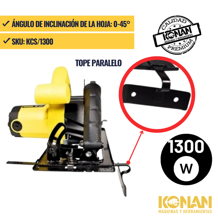 Sierra Circular 1300w Konan 24 Dientes Frecuencia 50 - Vista 3