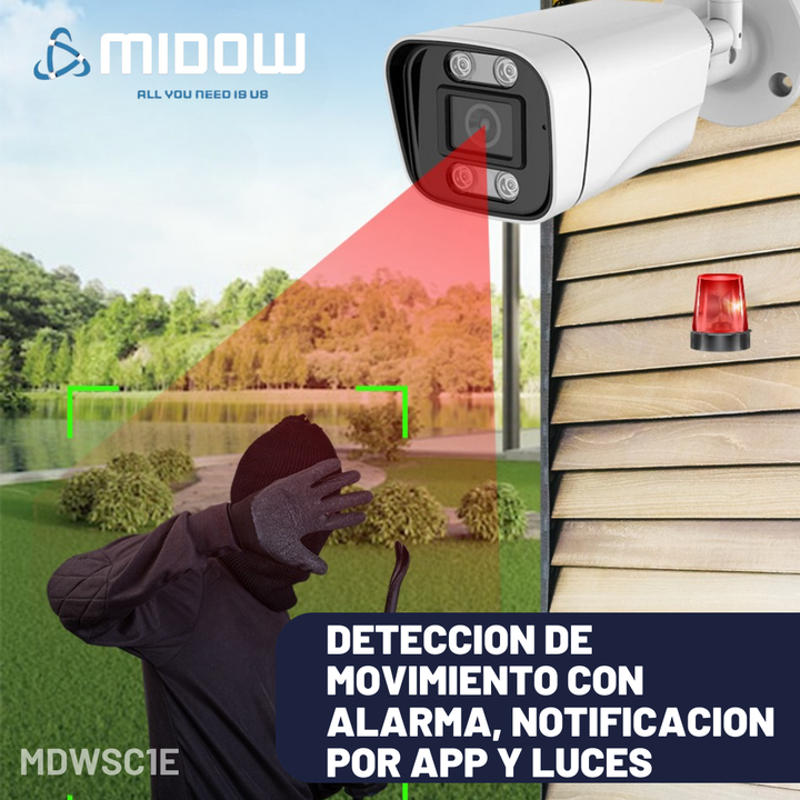 Camara de seguridad Exterior Midow WIFI RGA 2K Bullet Dia Noche - Vista 8