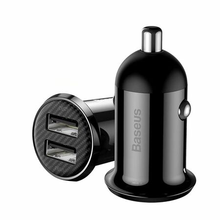 Cargador de Auto Baseus Grain Pro Dual USB 48A Universal Protección Sobrecarga