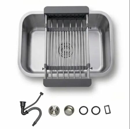 Bacha de Cocina Rieti by Gadnic 76cm Acero Inoxidable 201 Kit Completo