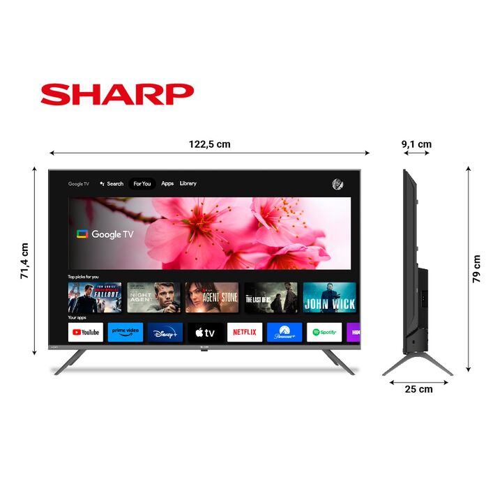 TV SHARP AQUOS 55 pulgadas 4K Google - Vista 4