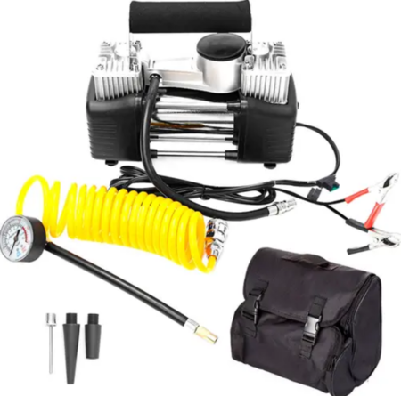Compresor Para Auto 12v 150psi 85lt/min Portátil Incluye Bolso y Kit de Accesorios