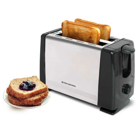 TOSTADORA 2 PANES ACERO INOXIDABLE KEN BROWN 700W HJT-016S