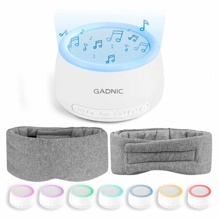 Maquina De Ruido Blanco Gadnic + Antifaz Mascara Para Dormir