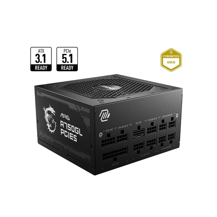 Fuente MSI 750W 80Plus Gold Mag A750GL Pcie5 - Vista 1