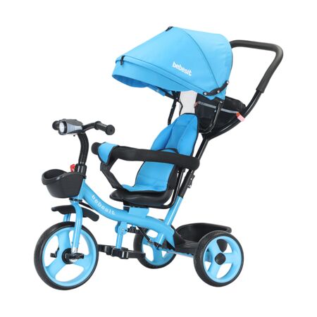 Triciclo Bebesit Azul 360° Joy 3 con luz y barra de empuje