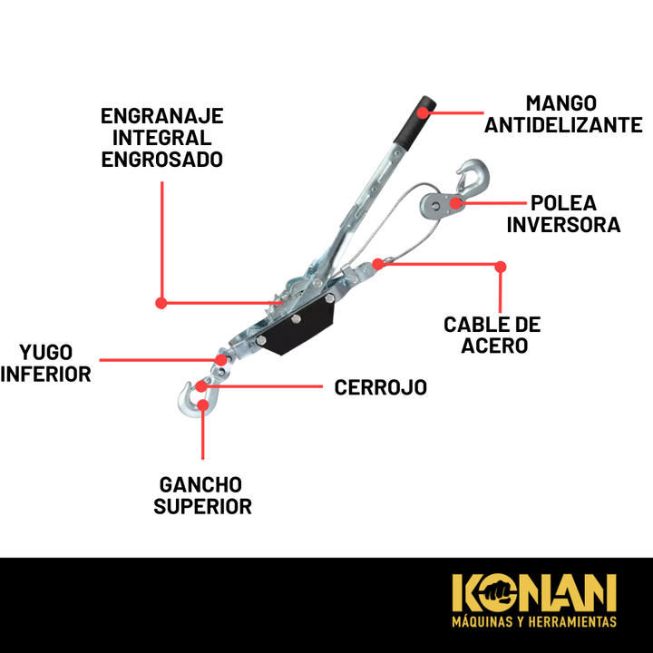 Aparejo Konan A Palanca 4 Tns. - Vista 3
