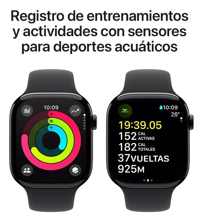 Apple Watch Series 10 GPS Aluminio 46 mm Negra M|L - Vista 5