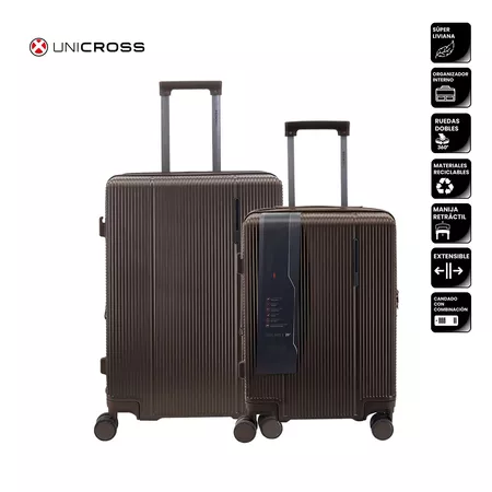 SET DE DOS VALIJAS 20 Y 24 ABS MARRON UNICROSS