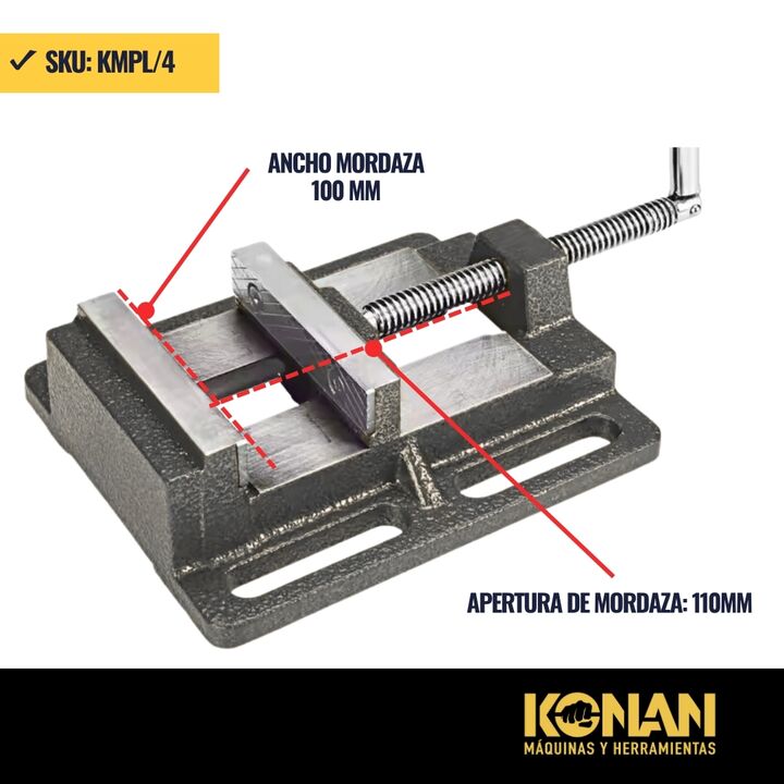 Konan Morsa Plana De 4 Profesional Para Taladro konan - Vista 3