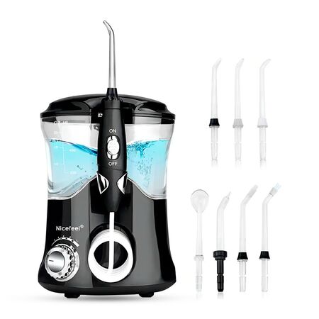 Irrigador Bucal Nicefeel FC169 125psi 600ml 10 Niveles 7 Boquillas Intercambiables
