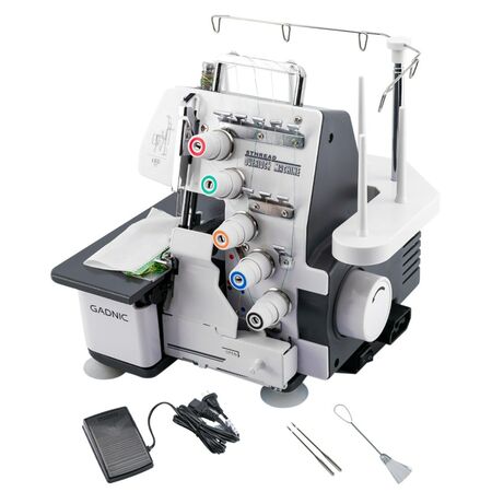 Maquina de Coser Overlock Gadnic SW9900 Semi Industrial 5 Hilos Luz Led y Pedal