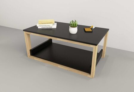Mesa De Centro 0,90m Olmo F.|negro M. Tables