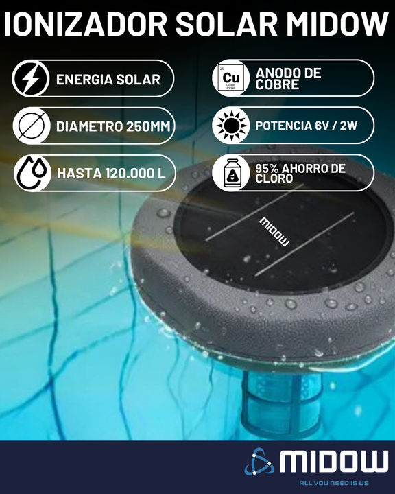 Ionizador Solar Para Piletas Midow Ecologico 120000 Litros - Vista 2
