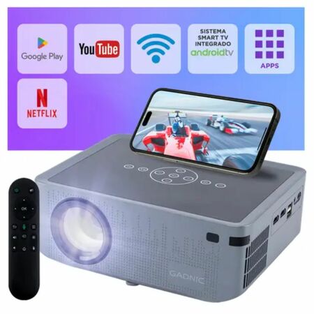 Proyector Gadnic Full HD 1080p LED 8000 Lúmenes WiFi Bluetooth