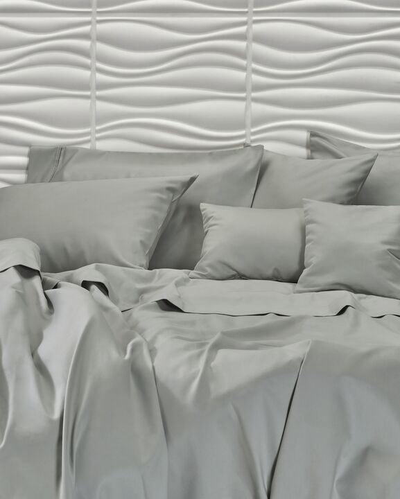 Juego De Sabanas Danubio 1000 hilos - Queen - Color Gris - Vista 6