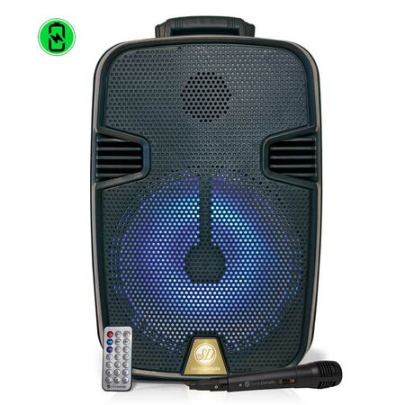 Parlante Bluetooth con microfono 2000w Pmpo Rgb Serie Dorada Con Bateria Interna