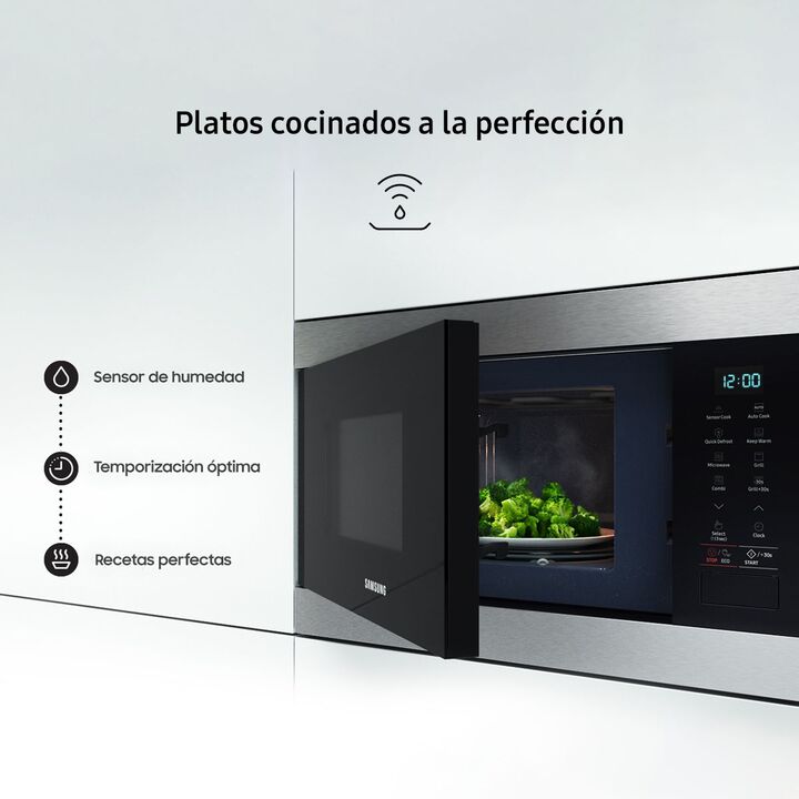 Microondas Samsung MG22M8074CT 22L Sensor Humedad Silver - Vista 2