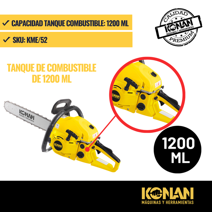 Motosierra De 3.0 Hp 2.2 Kw / 7000 Rpm Konan - Vista 4