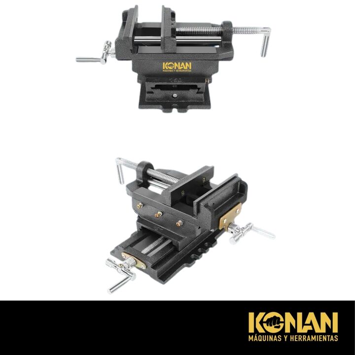 Morsa Plana En Cruz 100 Mm 4 Base Desplazable KCM/4 Konan - Vista 7