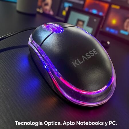 Mouse Optico LED Klasse cable USB (KS1201BK)