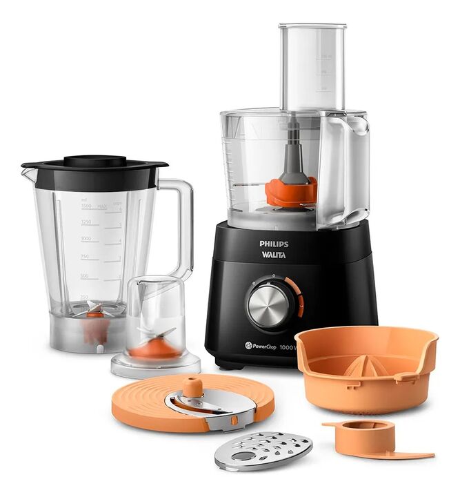 Procesadora De Alimentos Philips Hr7304/90 1000w 1.5l 6 Acces Negro - Vista 1