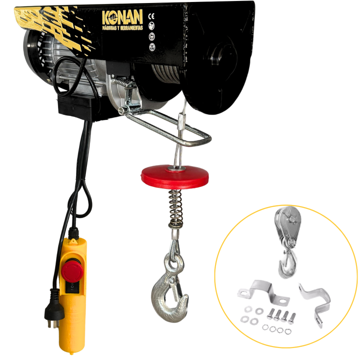 Aparejo Electrico Konan 500Kg 12 Mts Elevacion Maxima 1000W - Vista 1