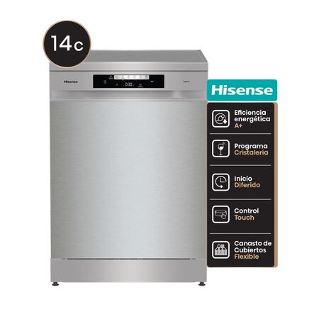Lavavajillas Hisense HS642D90X 14 Cubiertos Inox