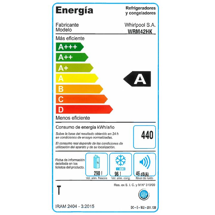 Heladera Top Mount No Frost Whirlpool Wrm42hk 386 Lts Inox - Vista 7