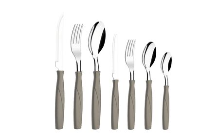 Set Cubiertos en Acero Inox. c Mango Plastico de 24 Piezas -Warm Grey Brinox 6000492
