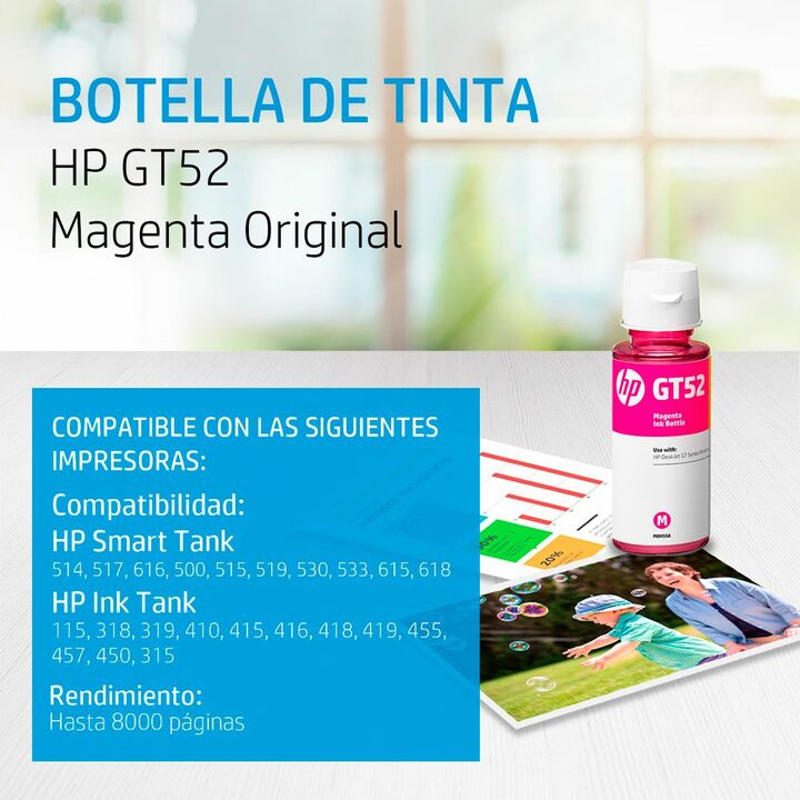 Botella de Tinta HP M0H55AL Magenta Deskjet Gt5820 8000p - Vista 2