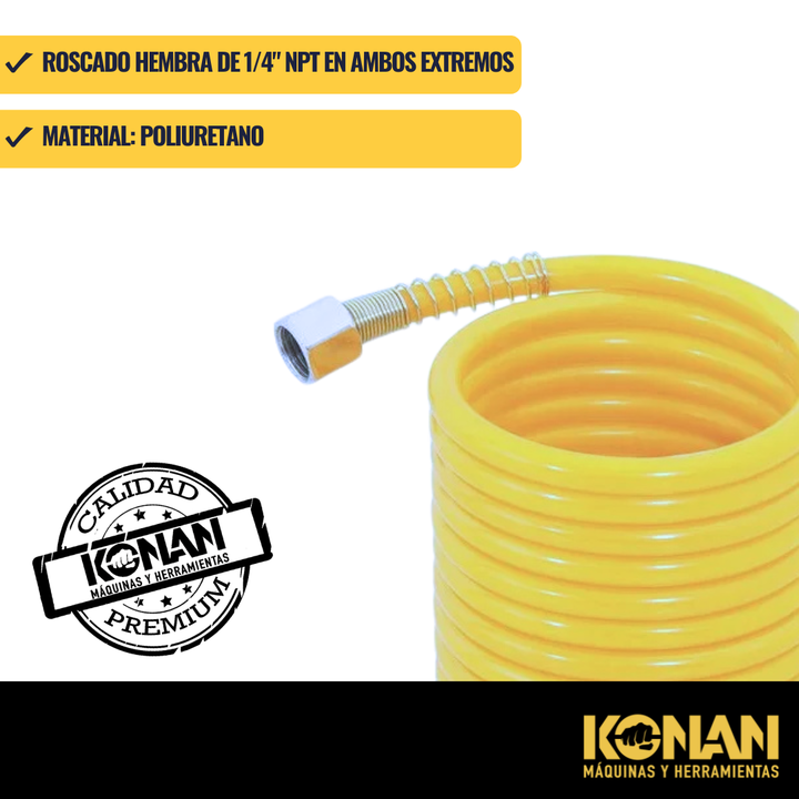 Konan Manguera Espiralada Para Compresor 1/4'' Mt Kme/7.5 - Vista 3