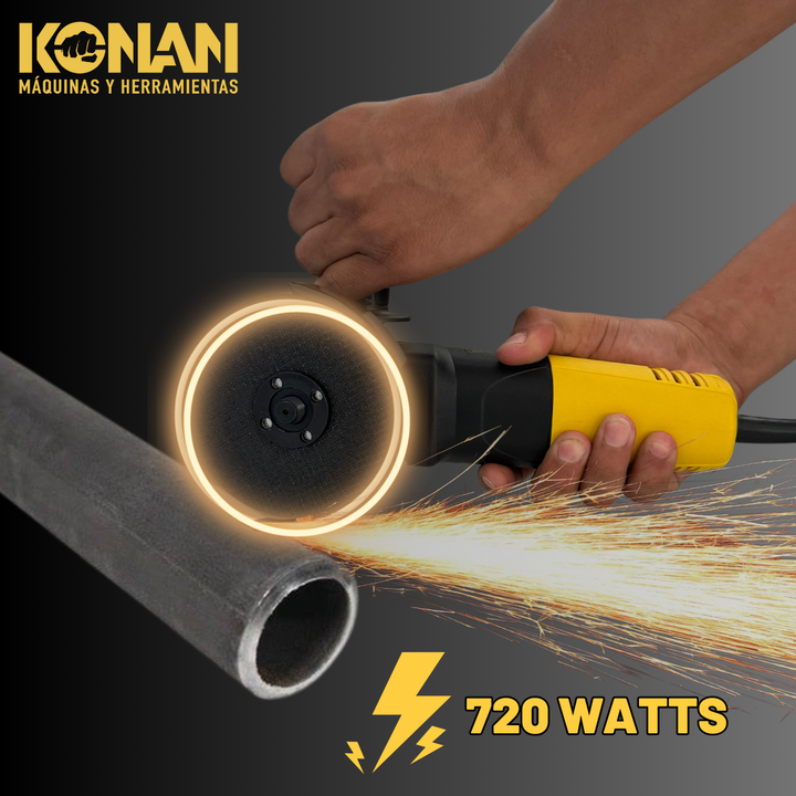 Amoladora Angular Konan 115mm 720w Profesional Con Disco Corte - Vista 5