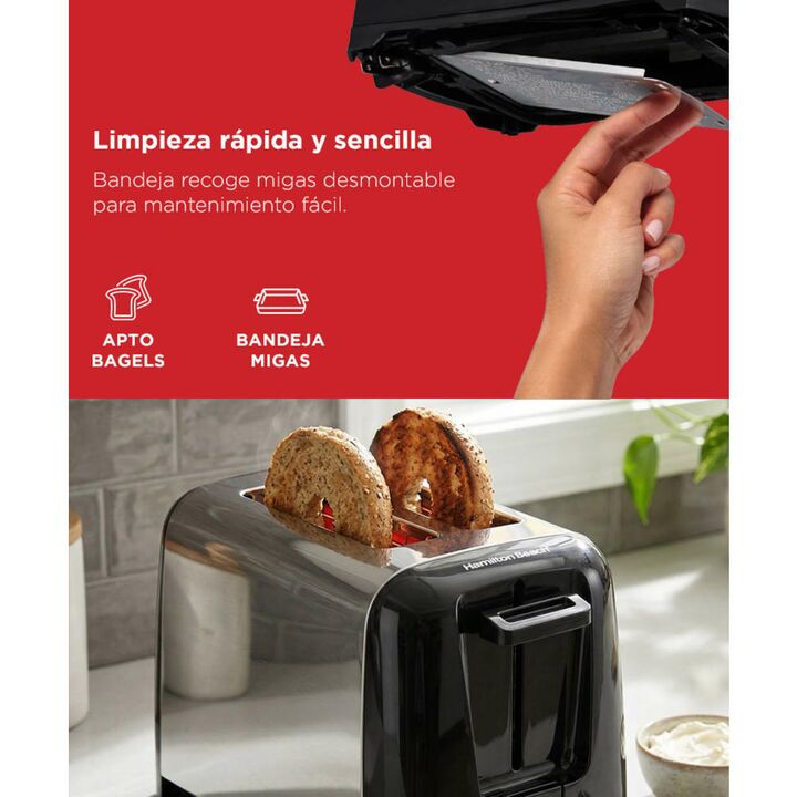 Tostadora Hamilton Beach 22614VAR Acero Inoxidable 2 rodajas 750W 7 niveles - Vista 5