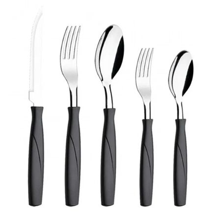 Juego De Cubiertos 30 Piezas -Negro Brinox 6000718