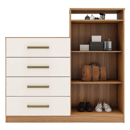 Comoda Aurea Almendra - Blanco - DEMOBILE